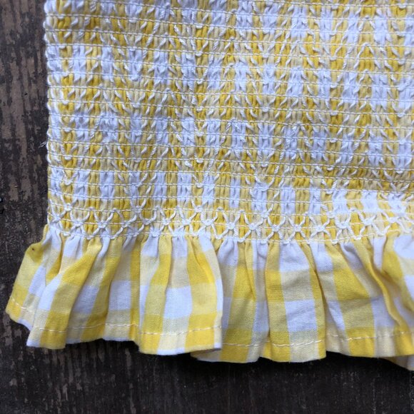 Y2K Scrunchy Yellow Plaid Tube Top Size XS - Picture 5 of 7